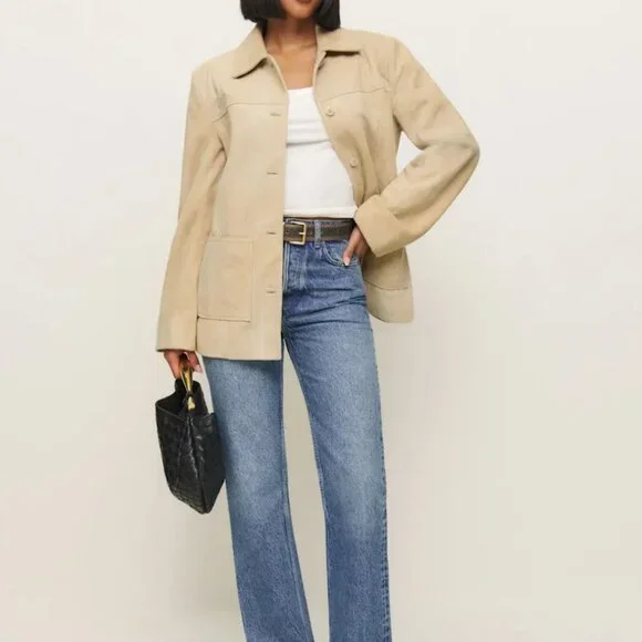 Reformation Veda NWOT Tan Suede Jacket - Picture 2 of 4